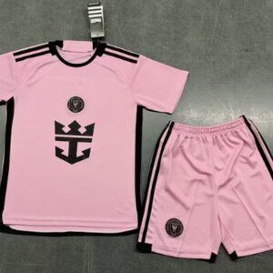 (Youth) Inter Miami Home Pink Shirt Jersey Kit 24-25